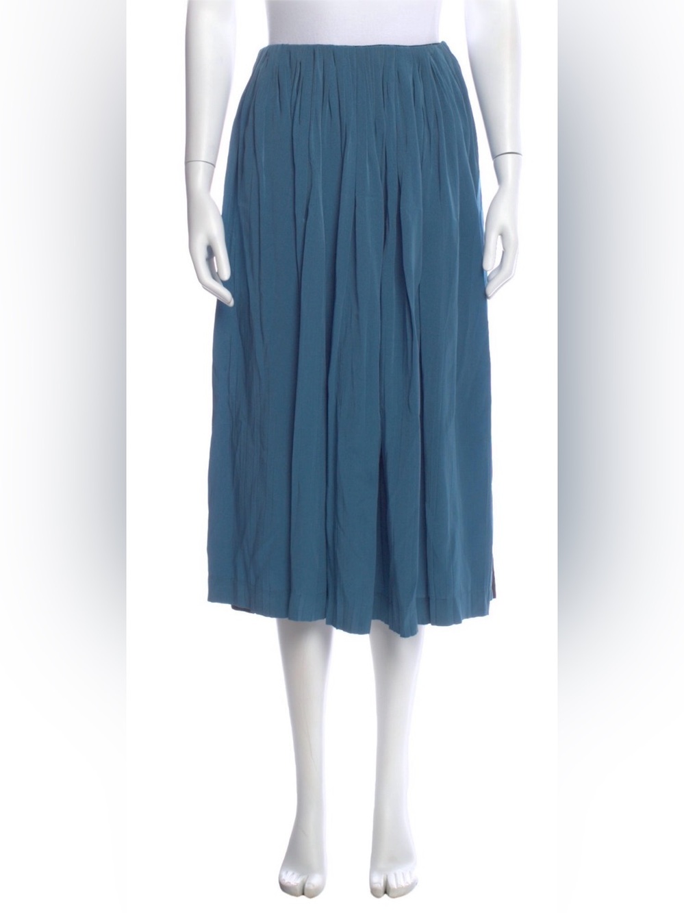 Loewe Teal Pleated Midi Skirt